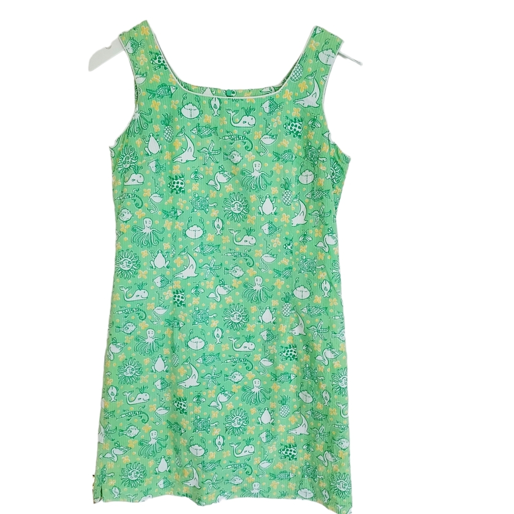 Lilly Pulitzer Green Mint Sea Life Print Mini Dress